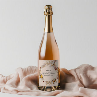 Conjunto de Rótulos de Vinho com Aquarela de Flore