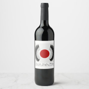 Conjunto de rótulos de vinho da bandeira Tanchō