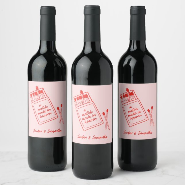 Conjunto de Rótulos de Vinho Rosa e Tinto Feito no (Garrafas)
