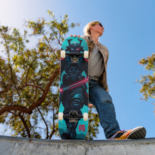 Conjunto de Skate de Arte Futurista Cyber Samurai