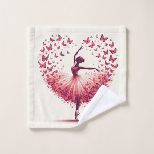 Conjunto de Toalha de Ballet Bailarina Rosa Elegan