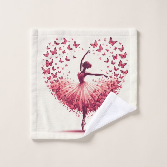 Conjunto de Toalha de Ballet Bailarina Rosa Elegan (Pano de lavar)