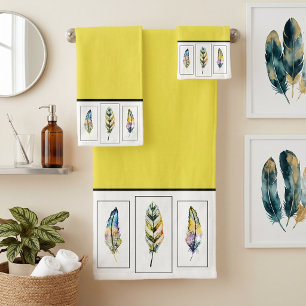 Conjunto de toalha de banho de três penas