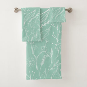 CONJUNTO DE TOALHA DE RECOLHA DE FOLHA VERDE LUZ