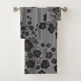 CONJUNTO DE TOALHAS ラブリーフラワー　モノクロ