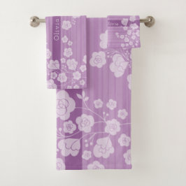 CONJUNTO DE TOALHAS ラブリーフラワー　落ち着いたピンク