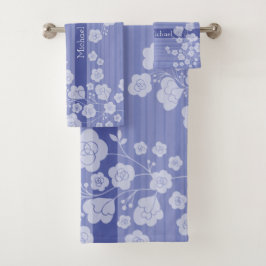 CONJUNTO DE TOALHAS ラブリーフラワー　落ち着いたブルー