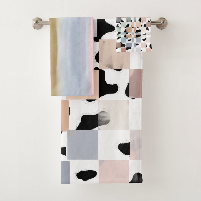 Conjunto De Toalhas 101 Cows + Checkers Towel (Insitu)
