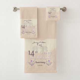 Conjunto De Toalhas 14th Ivory Anniversary Towel