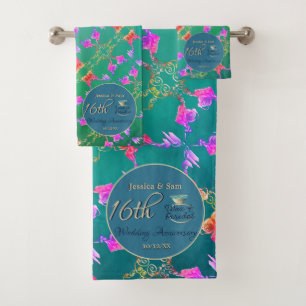 Conjunto De Toalhas 16.º Aniversário da Cera e da Flor de Estado