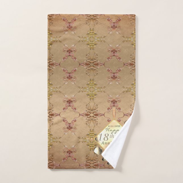 Conjunto De Toalhas 18º Aniversário de Casamento Ocular do Gato (Toalha de mão)