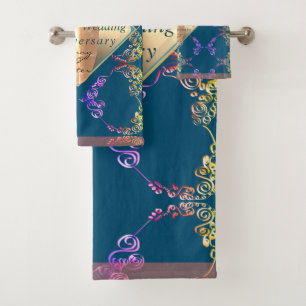 Conjunto De Toalhas 18º aniversário do casamento Aniversário da Por