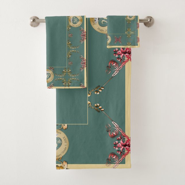 Conjunto De Toalhas 26/Qualquer Aniversário de Casamento Bath Towel (Insitu)