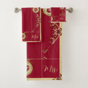 Conjunto De Toalhas 40º aniversário do casamento Sra. Bath Towel