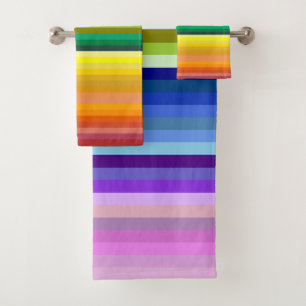 Conjunto De Toalhas 42 Stripes Espectro Arco-Íris