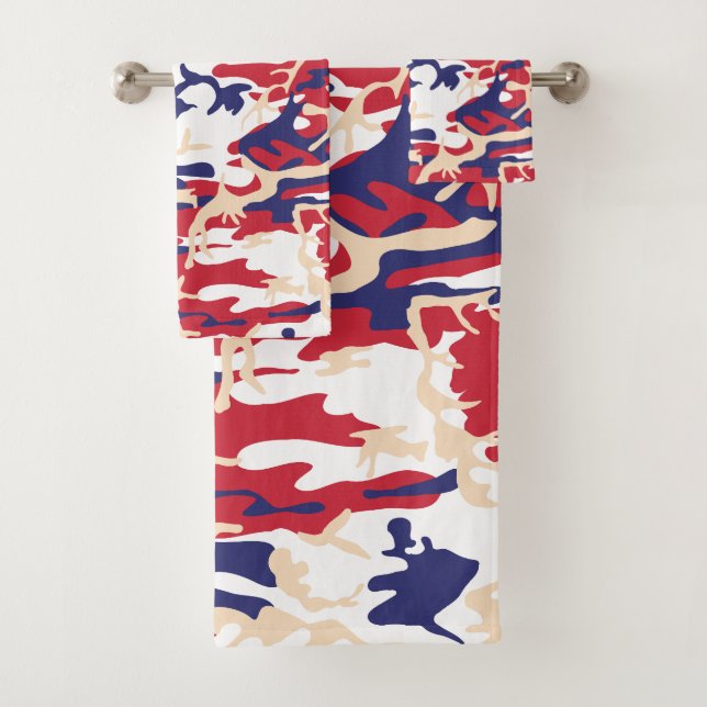 Conjunto De Toalhas 4 de Julho, Dia da Independência, Bege Camuflagem (Insitu)