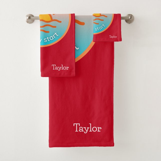 Conjunto De Toalhas A cada amanhecer um novo começo personalizado (Insitu)