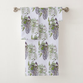 Conjunto De Toalhas A cor da profusão das glicínias personaliza o