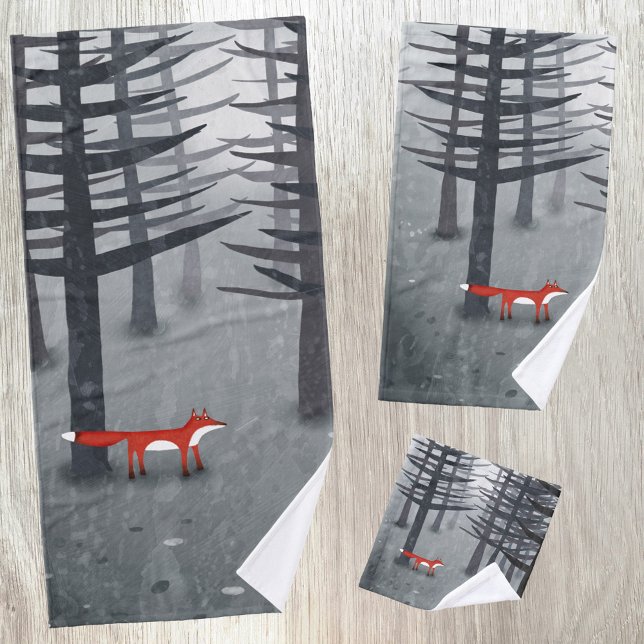 Conjunto De Toalhas A Raposa e a Floresta (The fox and the forest wildlife woodland themed towel set)