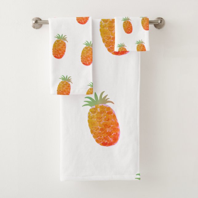 Conjunto De Toalhas Abacaxi Tropical Boho (Insitu)