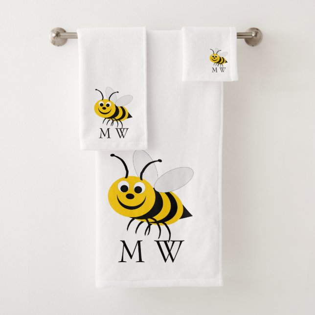 Conjunto De Toalhas Abeille Design Monogramada (Insitu)