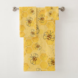 Conjunto De Toalhas Abeja Zumbido Abelhas Mel Cute 