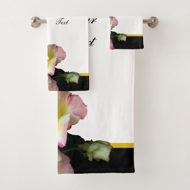 Conjunto De Toalhas Abelha nas flores amarelas cor-de-rosa (Insitu)