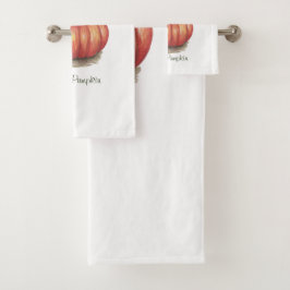 Conjunto De Toalhas Abóbora Cuja Vinha É Em Aquarela