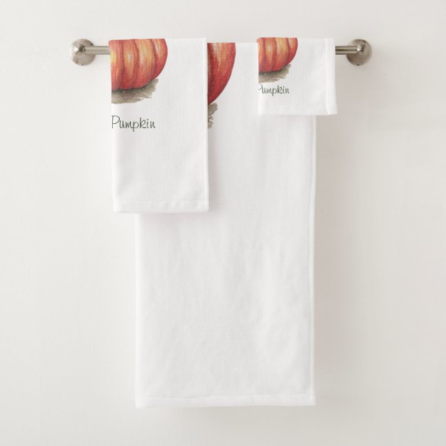 Conjunto De Toalhas Abóbora Cuja Vinha É Em Aquarela (Insitu)