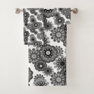 Conjunto De Toalhas Abstract fun cartoon flowers floral kids scandinav