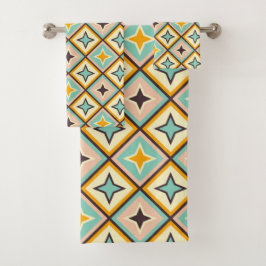 Conjunto De Toalhas Abstract geometric pattern with diamond shapes