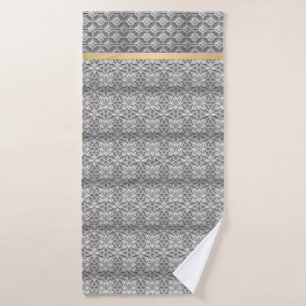 Conjunto de Toalhas Abstratas Cinza e Dourado Eleg