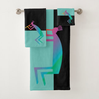 Conjunto De Toalhas Abstrato Americano Nativo Kokopelli