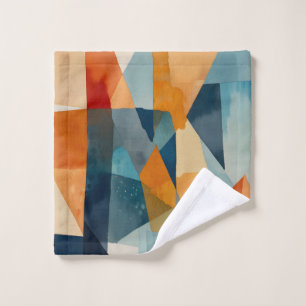 Conjunto De Toalhas Abstrato Ângulos de Azul e Laranja