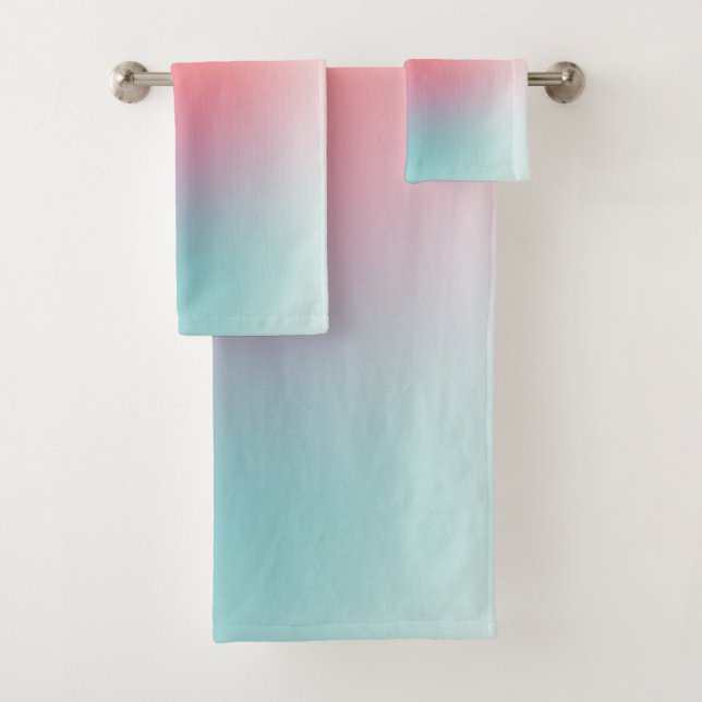 Conjunto De Toalhas Abstrato Art Modelo Vermelho Amarelo Cor Verde Azu (Insitu)