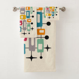 Conjunto De Toalhas Abstrato Atômica Moderno de Meio século Retroativo