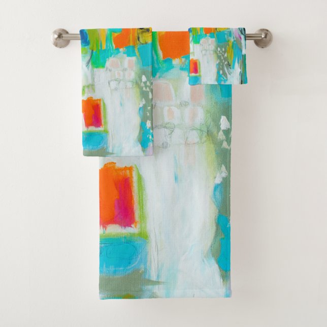 Conjunto De Toalhas Abstrato azul (Insitu)