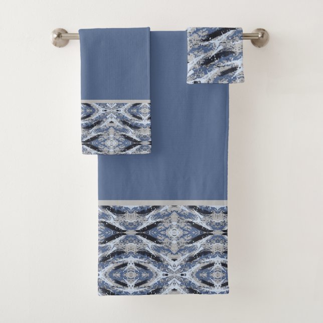 Conjunto De Toalhas Abstrato azul colorido (Insitu)