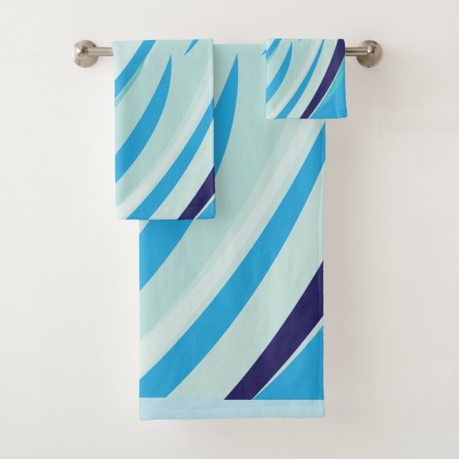Conjunto De Toalhas Abstrato Azul-curva, faixa de diagnóstico (Insitu)