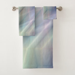Conjunto De Toalhas abstrato azul roxo e verde