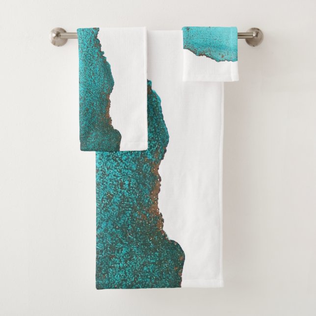 Conjunto De Toalhas Abstrato branco preto sofisticado de tendência (Insitu)