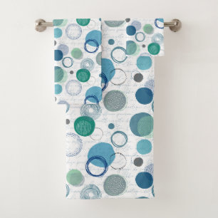 Conjunto De Toalhas abstrato círculos e bolhas em simplesmente design