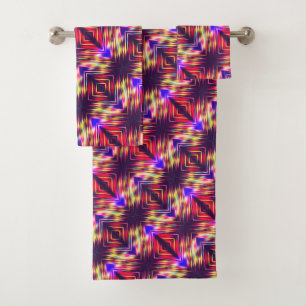 Conjunto De Toalhas Abstrato com linhas coloridas, travesseiro decorat