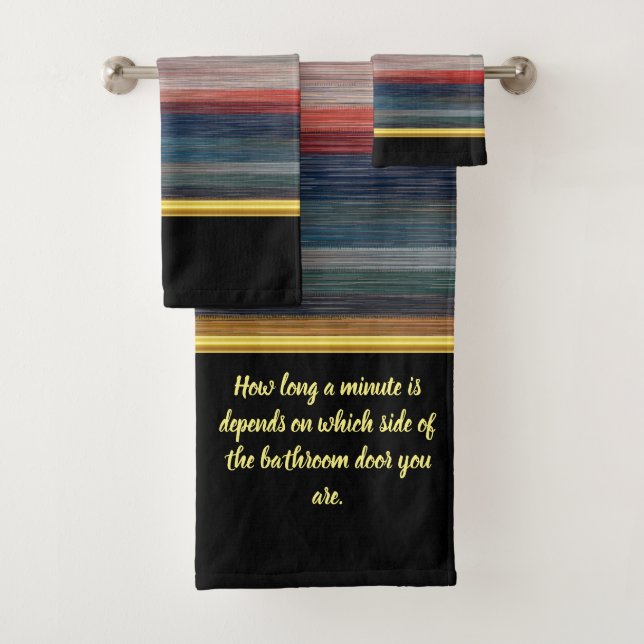 Conjunto De Toalhas Abstrato contemporâneo em azul vermelho e prata ma (Insitu)