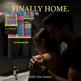 Conjunto De Toalhas Abstrato contemporâneo em tecelagem de vime multic