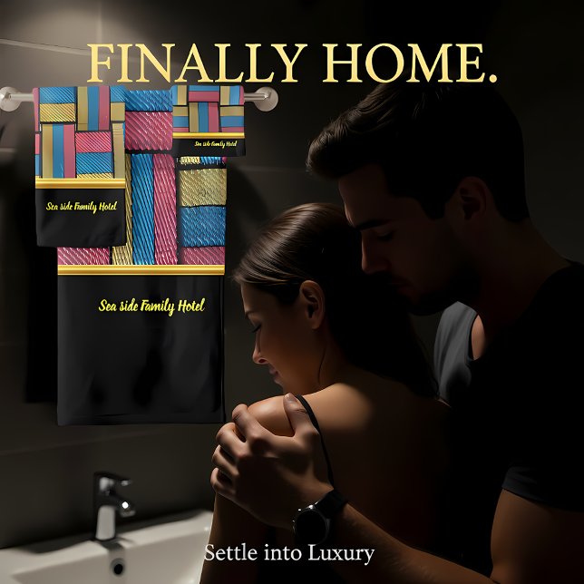 Conjunto De Toalhas Abstrato contemporâneo em tecelagem de vime multic (Criador carregado)