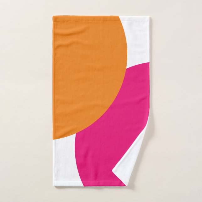 Conjunto De Toalhas Abstrato cor-de-rosa moderno e laranja (Toalha de mão)