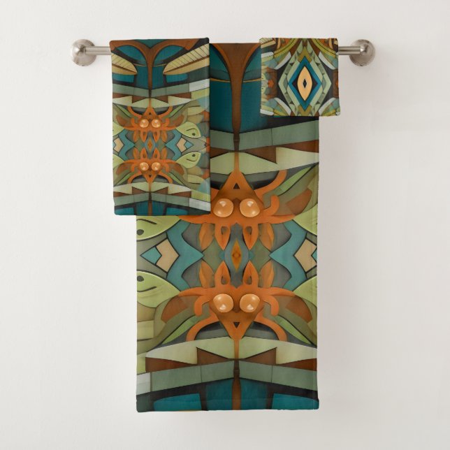 Conjunto De Toalhas Abstrato Cubist Inspirou a Art Deco 4 (Insitu)