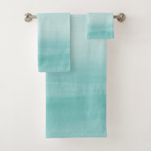 Conjunto De Toalhas Abstrato de Aqua Blue Watercolor nº 2