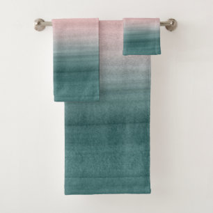 Conjunto De Toalhas Abstrato de Aquarela de Cinza Tocante de Blush em